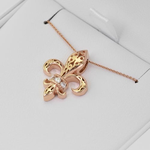 Lilienblüte mit Diamanten in einer Anhänger Nayana