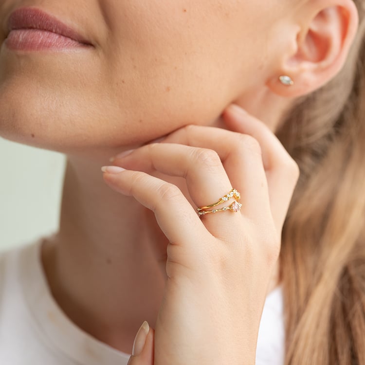 Ring in V-Form mit runden und Marquise Diamanten Fergal 143919