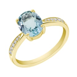 Goldener Aquamarinring mit Diamanten Dodey