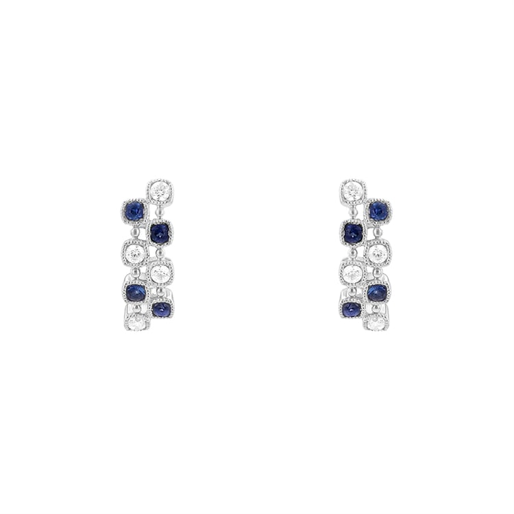 Ohrstecker mit Diamanten und Saphiren Viltaute