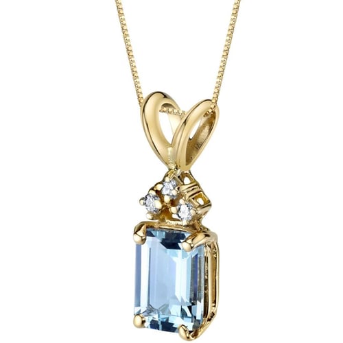 Goldanhänger mit Aquamarin und Diamanten Deandra