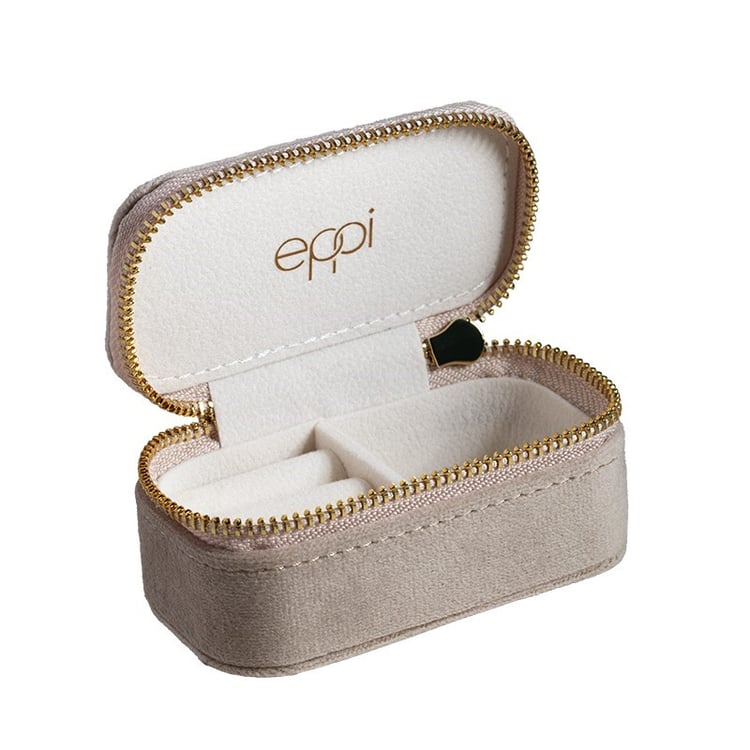 Kleine beigefarbene reise schmuckkästchen Safey 146254