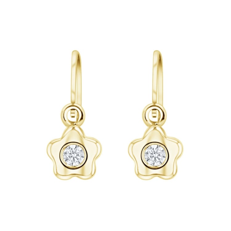 Goldene Kinder-Ohrringe mit Blume Lily