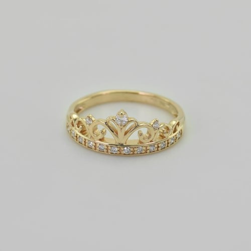 Goldring mit Krönchen und Diamanten Alpana