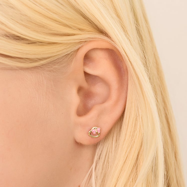 Kinder-Ohrringe aus Gold mit Schmetterling Lady 164355