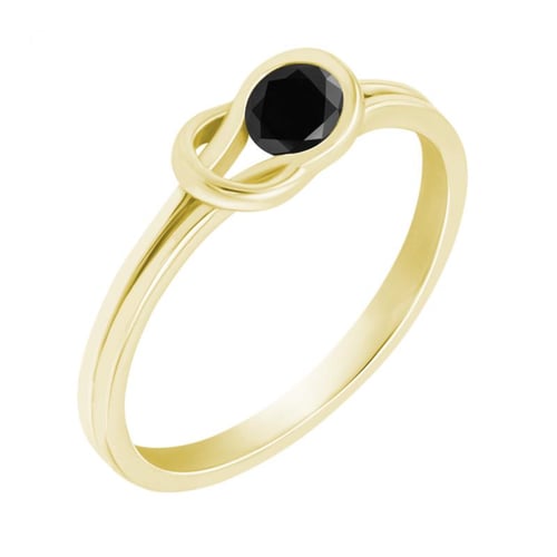 Goldring mit schwarzem Diamant Cearah