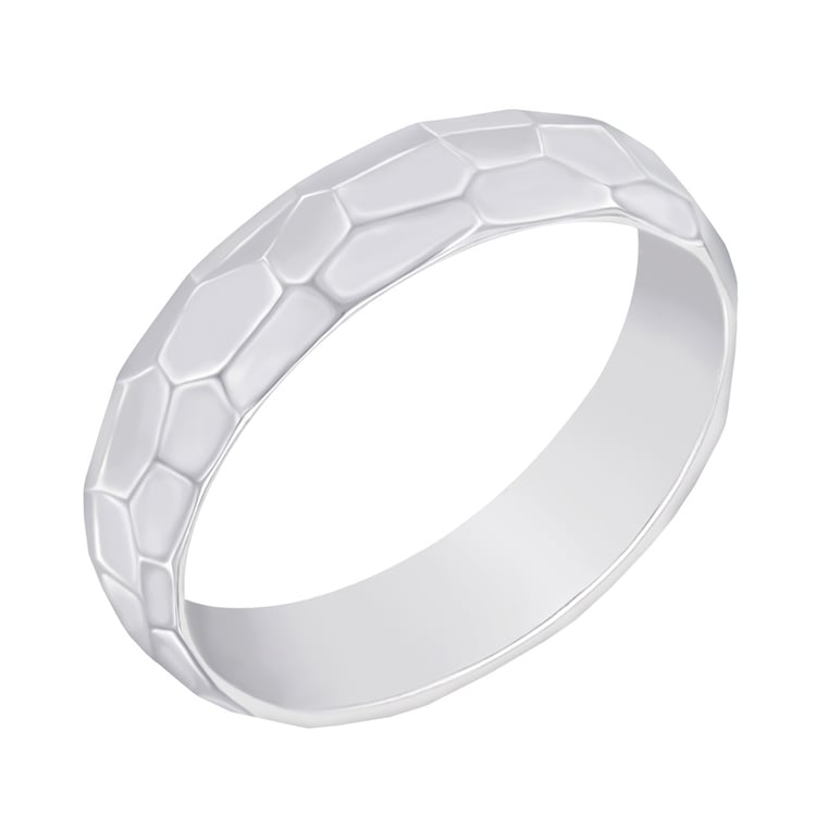 Damenring gehämmert glänzend 48641