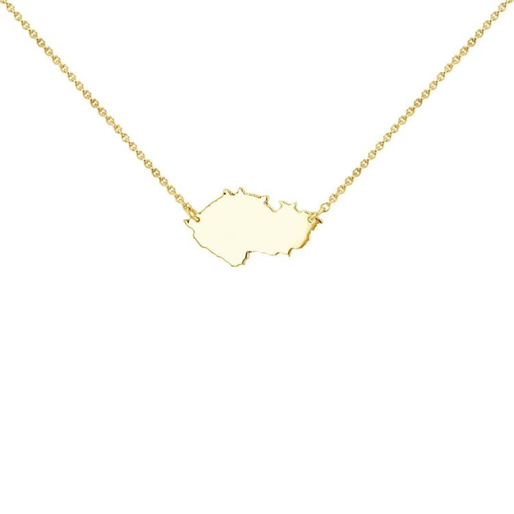 Silberne Kette und Anhänger in Form der Tschechischen Republik 106497