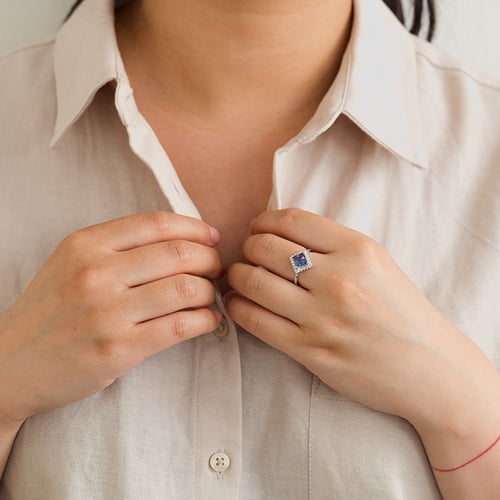 Ring mit Alexandrit und Lab Grown Diamanten Guerra