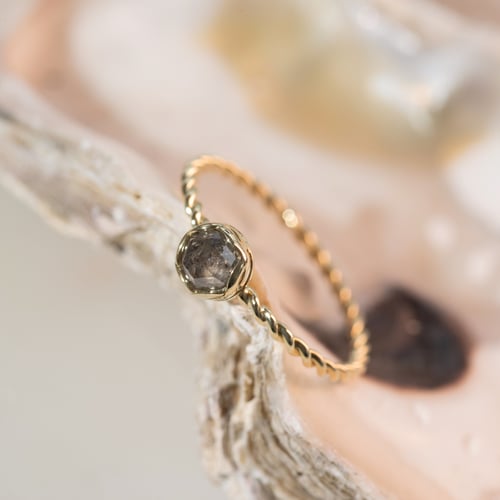 Geflochtener Ring mit einem Salt and Pepper Diamanten Chanice