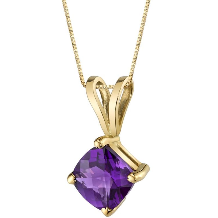 Lila Amethyst in Goldanhänger Rafyna