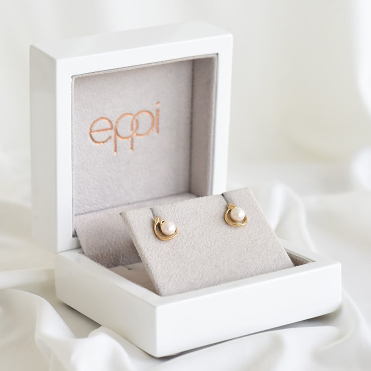 Elegante Goldohrringe mit Perlen Maeby 93696