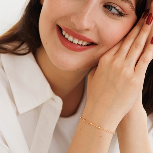 Silbernes Armband mit Kugeln 18 cm