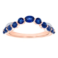 Eleganter Goldring mit Saphiren und Naturdiamanten Sona