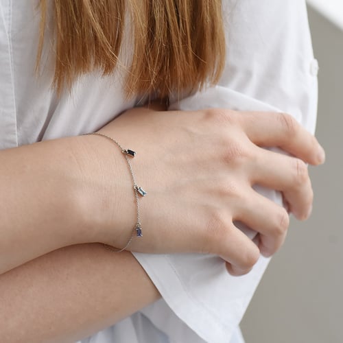 Goldenes Armband mit Saphir, Topas und Tansanit Veera