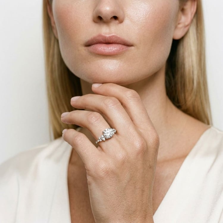 Verlobungsring mit Buchstaben und Lab Grown Diamanten Olha 167428