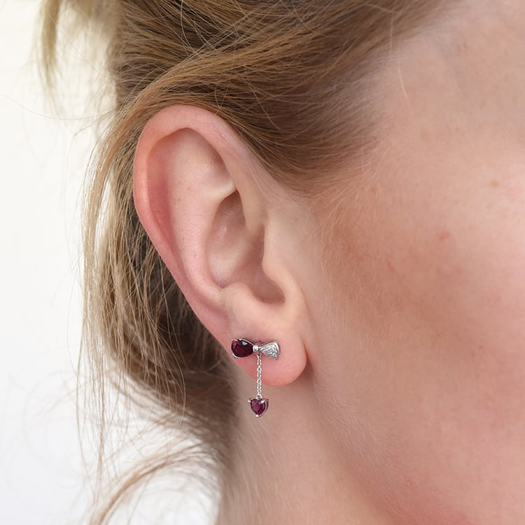 Ohrringe mit Rhodolith Granaten und Diamanten Carlota 86786