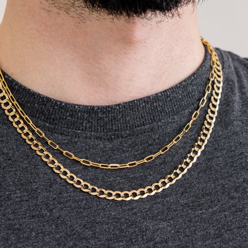 Massive Ankerkette in 50 cm aus 585er Gold