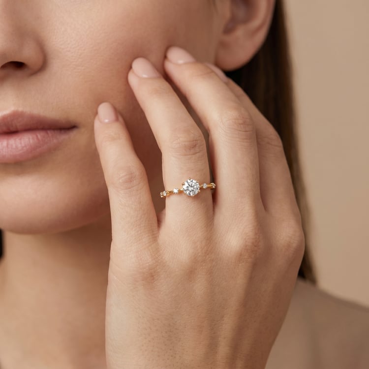 Silberner Ring mit Moissaniten Imelda 167623
