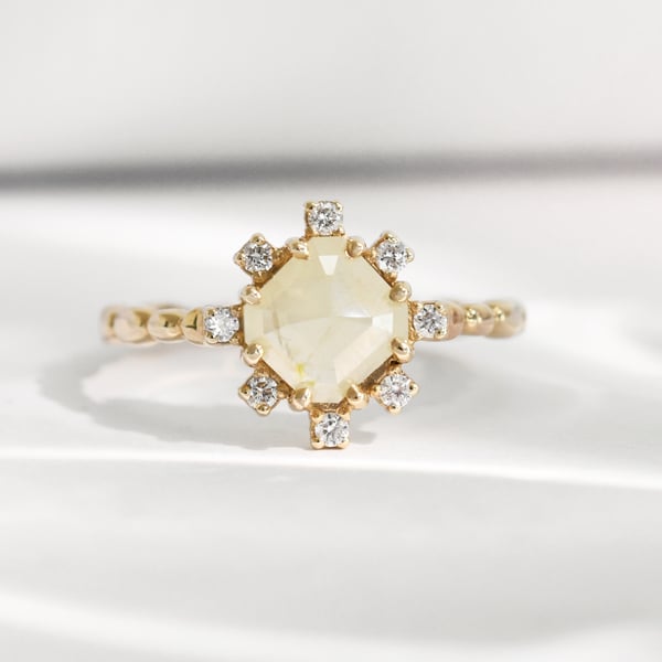 Goldener Ring mit gelbem Salt and Pepper Diamanten Alyce 117821