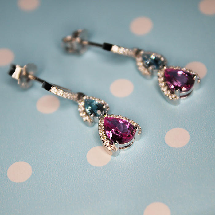 Topas und Saphir Ohrringe 14808