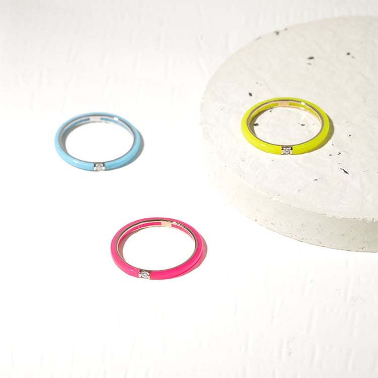 Gelber Keramikring mit Diamant Cecelia 127554