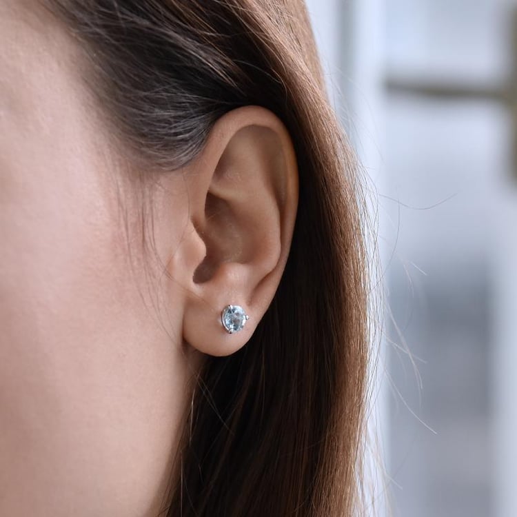 Ohrstecker mit Aquamarin 39136