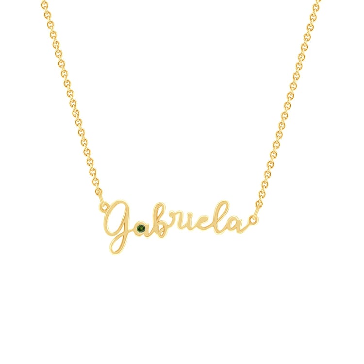 Goldene Kette mit Namen und Edelstein Harlow