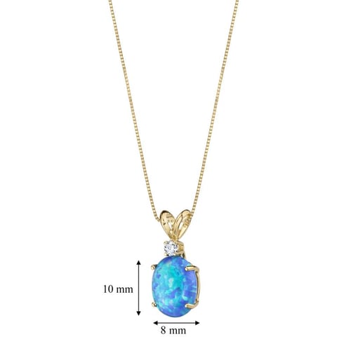 Goldener Anhänger mit blauem Opal und Diamant Rafiah