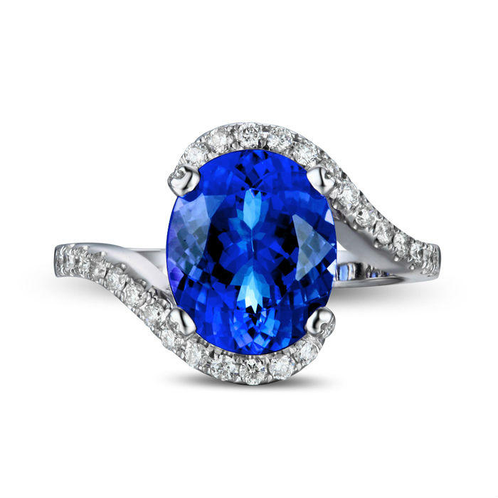 Goldring mit Tansanit und Diamanten Ayushi 2388