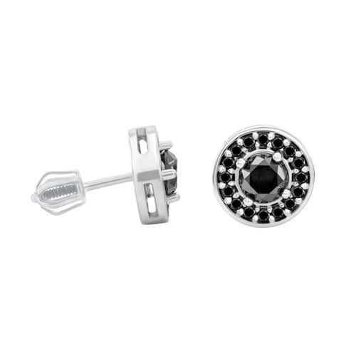 Goldene Ohrstecker mit schwarzen Diamanten Zulfikar