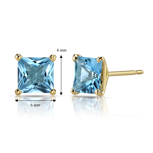 Goldene Ohrringe mit Blautopasen Enola