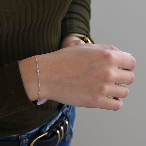 Goldenes minimalistisches Armband mit gelben Diamanten Bonato