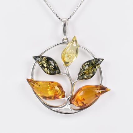 Bernsteinanhänger aus Silber Zoey